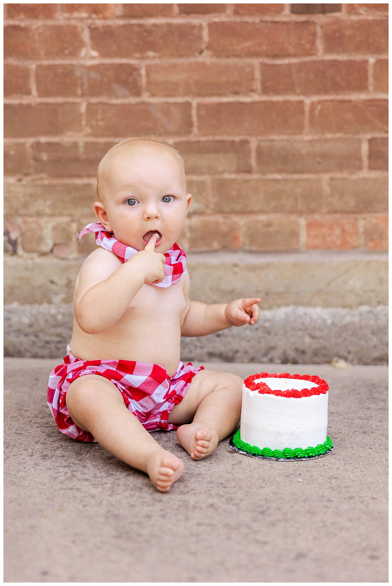 One Year Old Cake Smash Session Pizza Chef Costume Hat Chico CA Summer July,