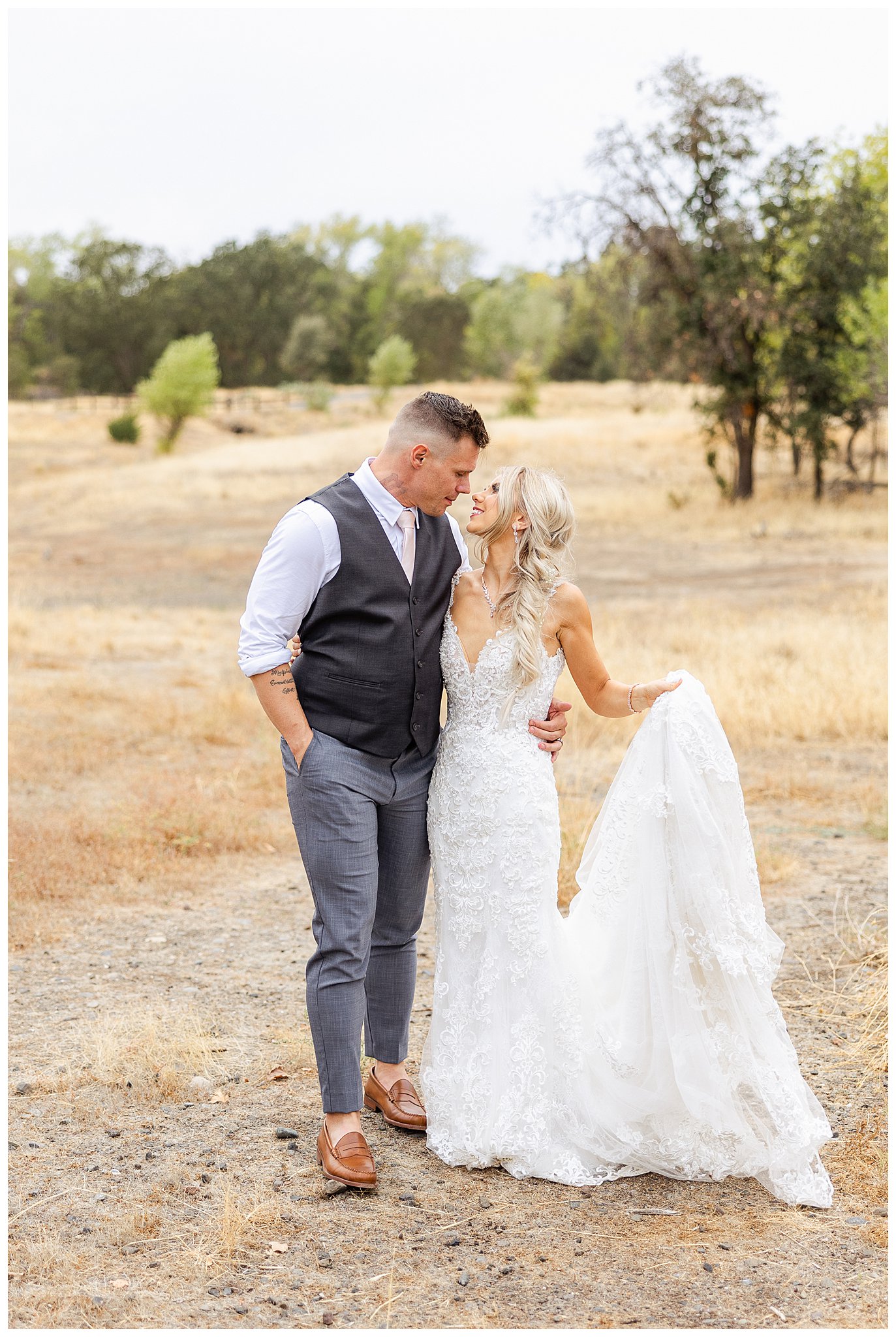 Walking on Wedding Day in Grass Field | Svetlana + Brett