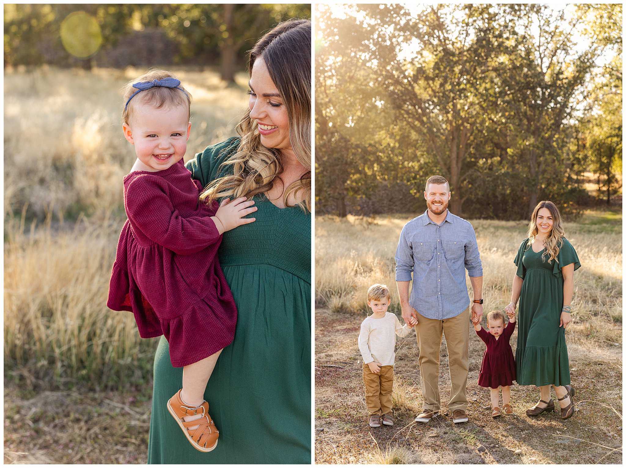Fall Mini Sessions Family October Grass Field Valley Oak Trees Chico CA,