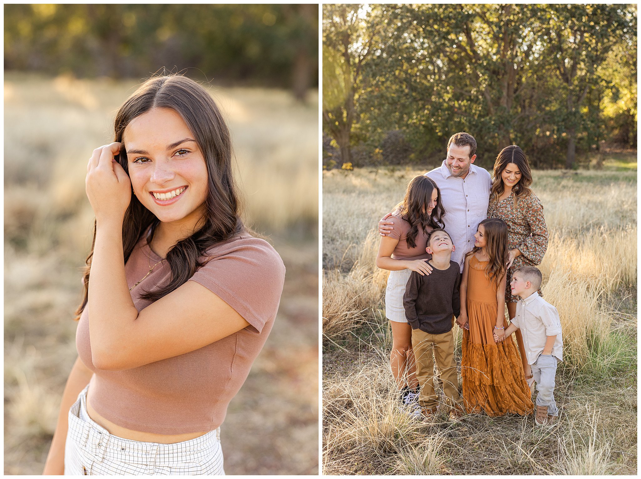 Fall Mini Sessions Family October Grass Field Valley Oak Trees Chico CA,
