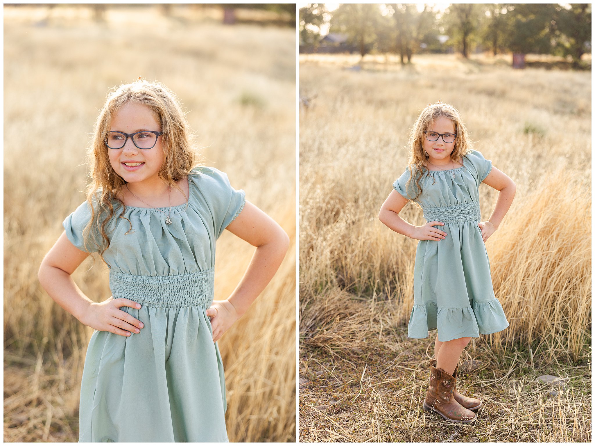 Grass Field Family Session Chico CA September Fall Light Pastels,