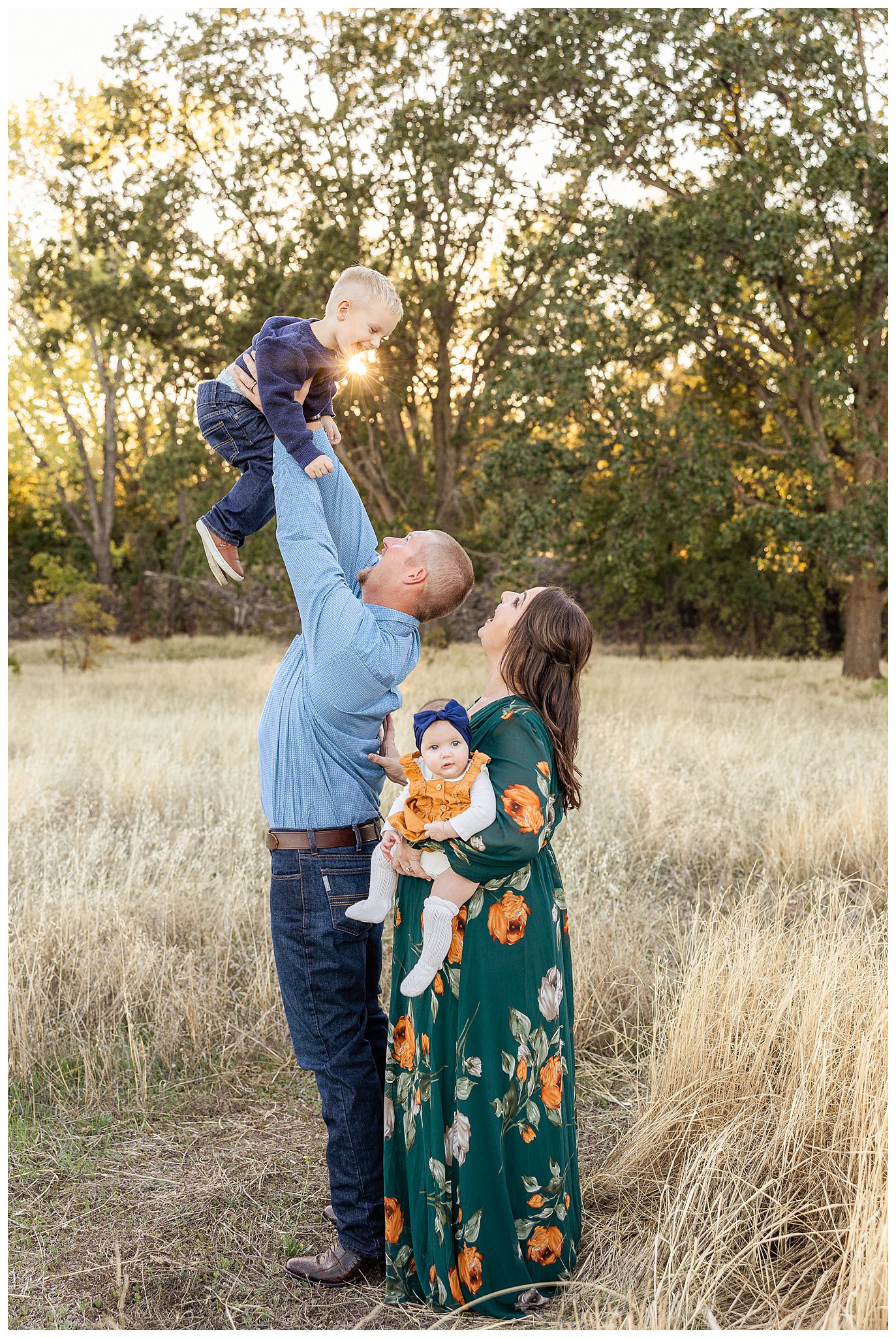 Fall Family Session in Green, Yellow, and Blue | Kelsey + Marshall