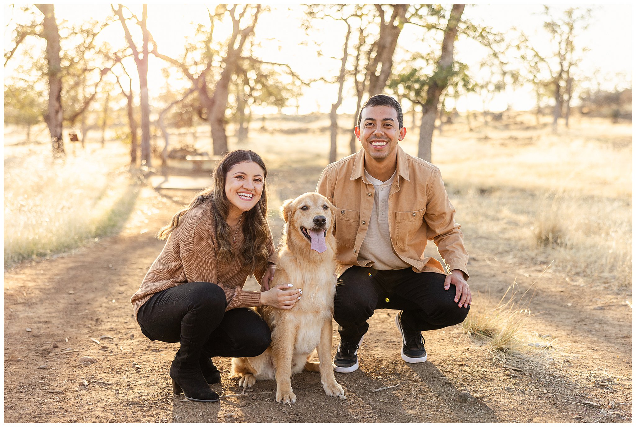Peregrine Point Disc Golf Course Chico CA Bidwell Park Dog Golden Retriever Sweater Pink Dress Canyon Engagement Ring,