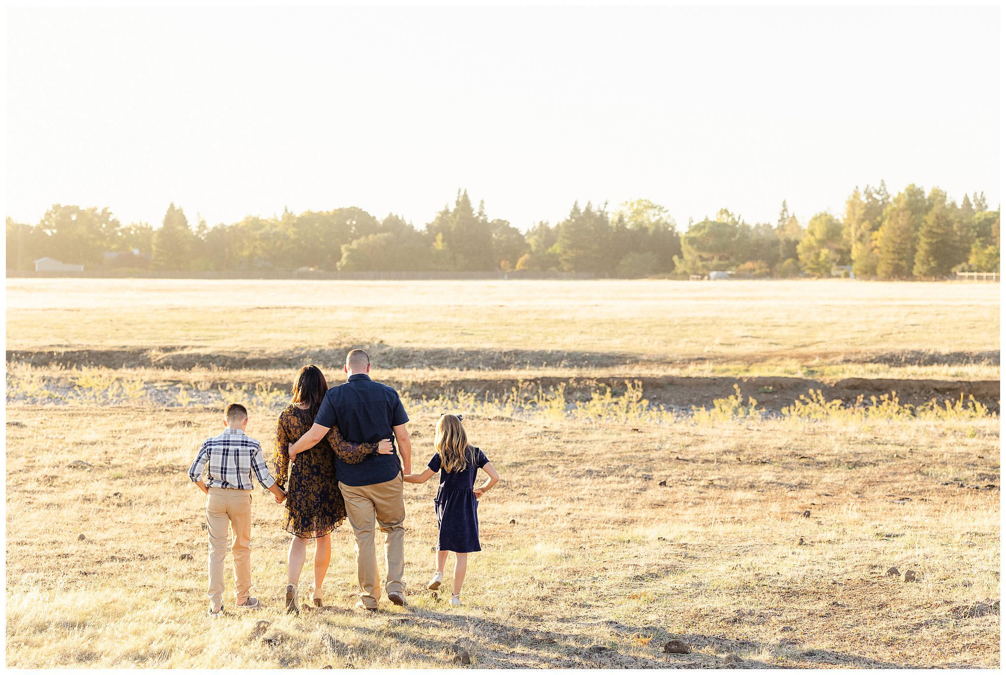 Private Residence Grass Field Family Chico CA Navy Brown October Fall,