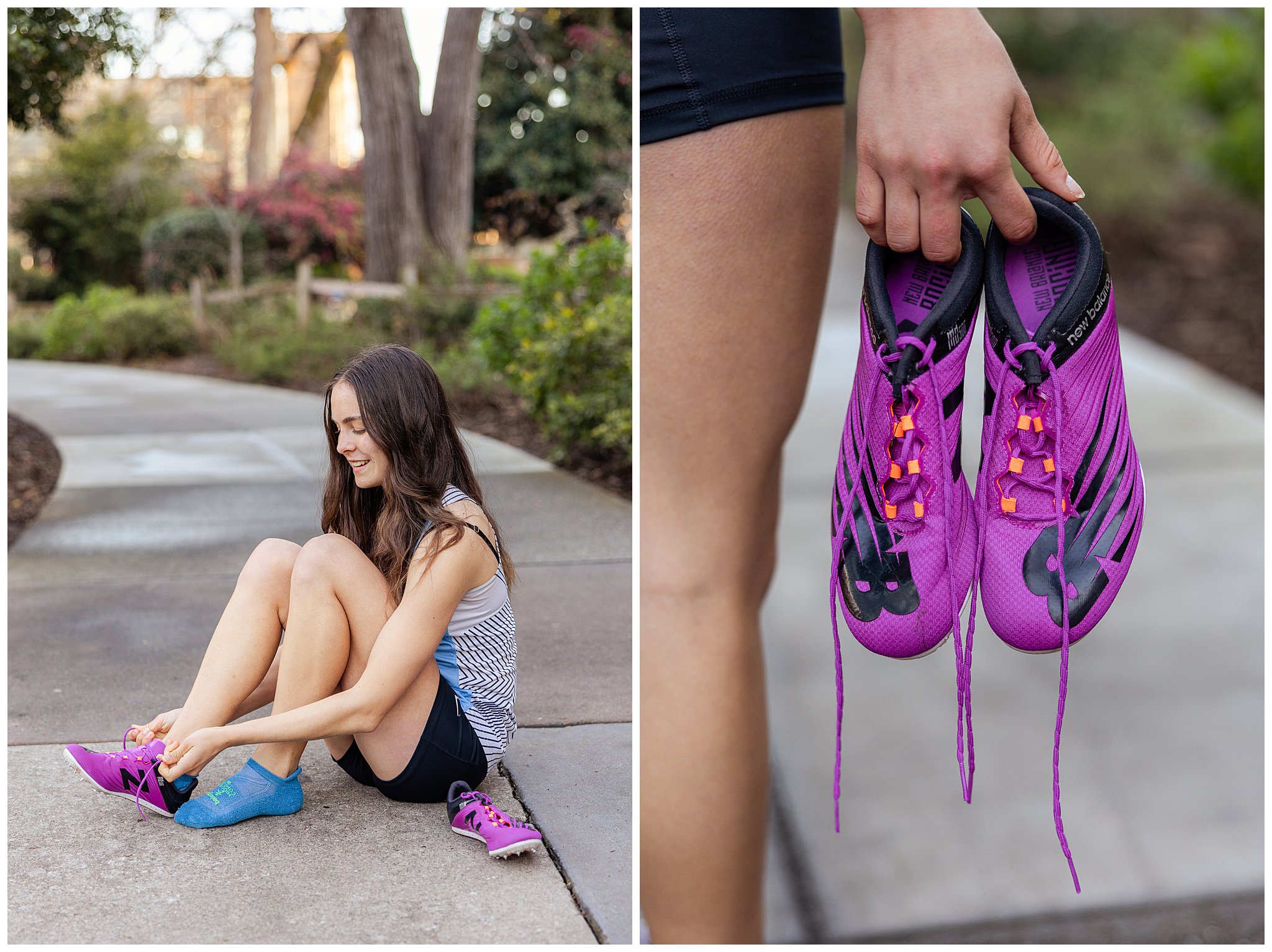 California State University Chico,Cross Country,Flowers,High School Girl Senior Session,March,Running Shoes,Spikes,Spring Chico CA,Track,XC,