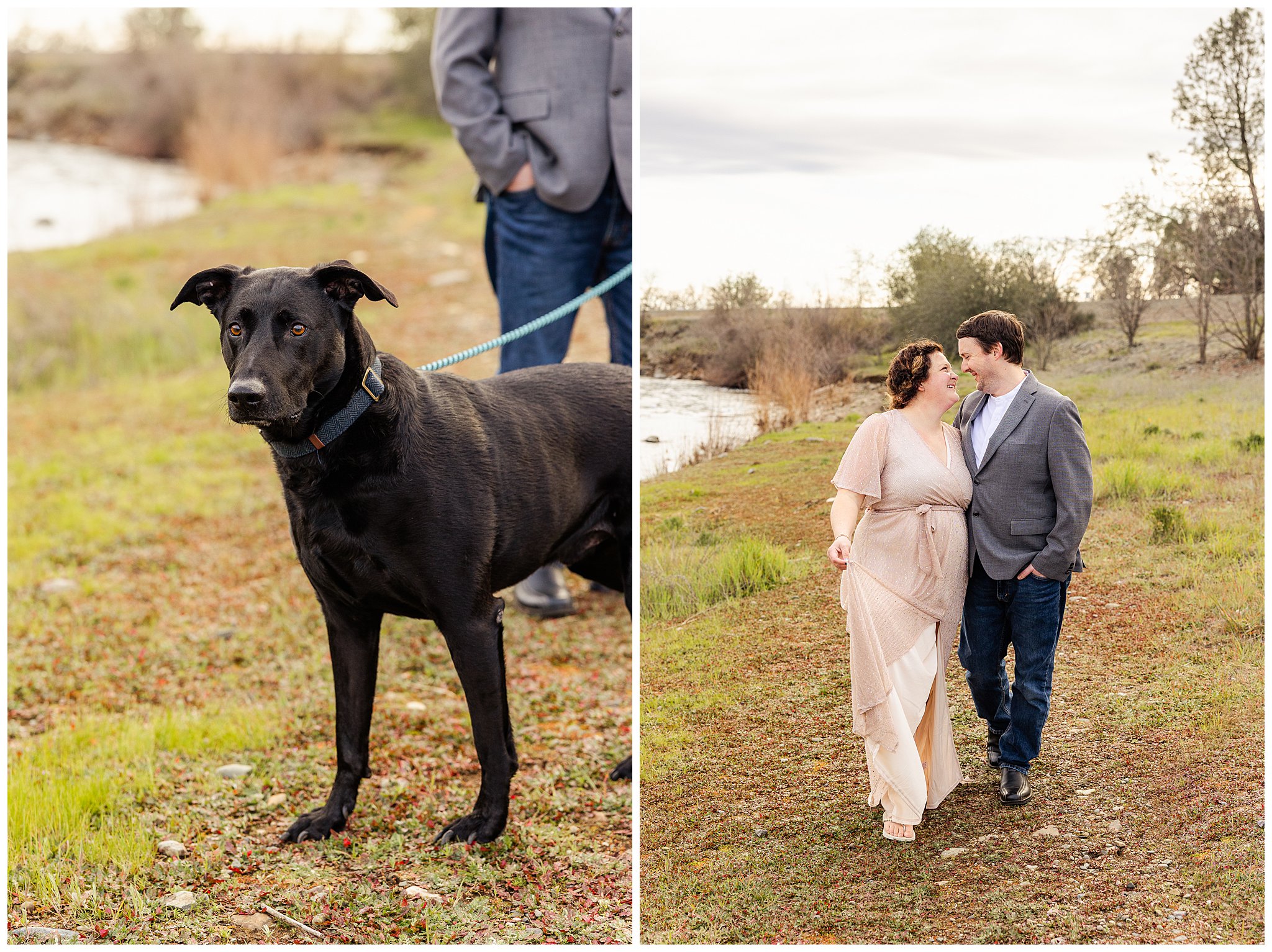 Creekside Anniversary Family Session Chico CA March Spring Dog Black Lab Sparkly Dress_0022.jpg