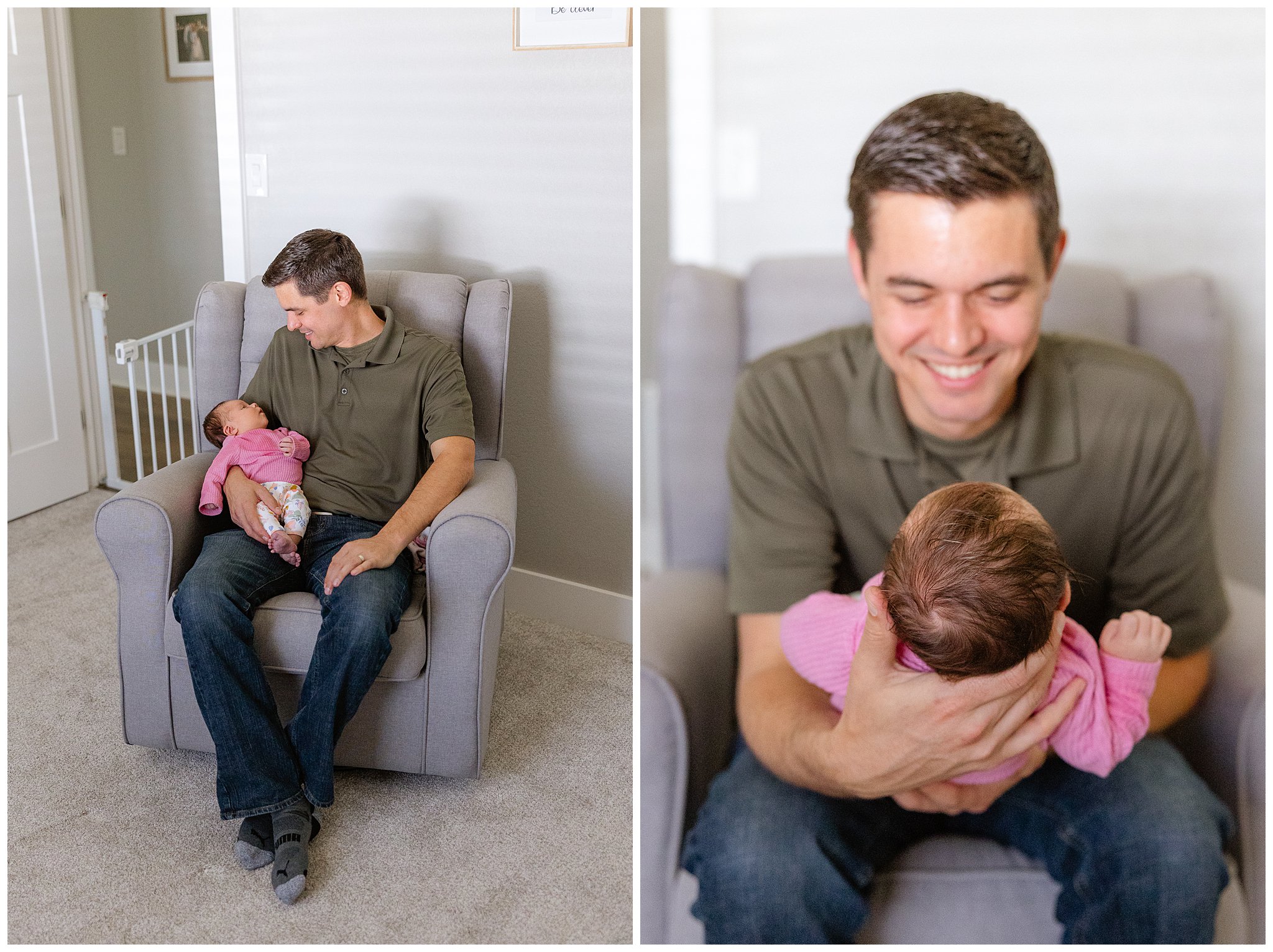Newborn Lifestyle Session In Home Big Sister Family Baby Girl Chico CA,