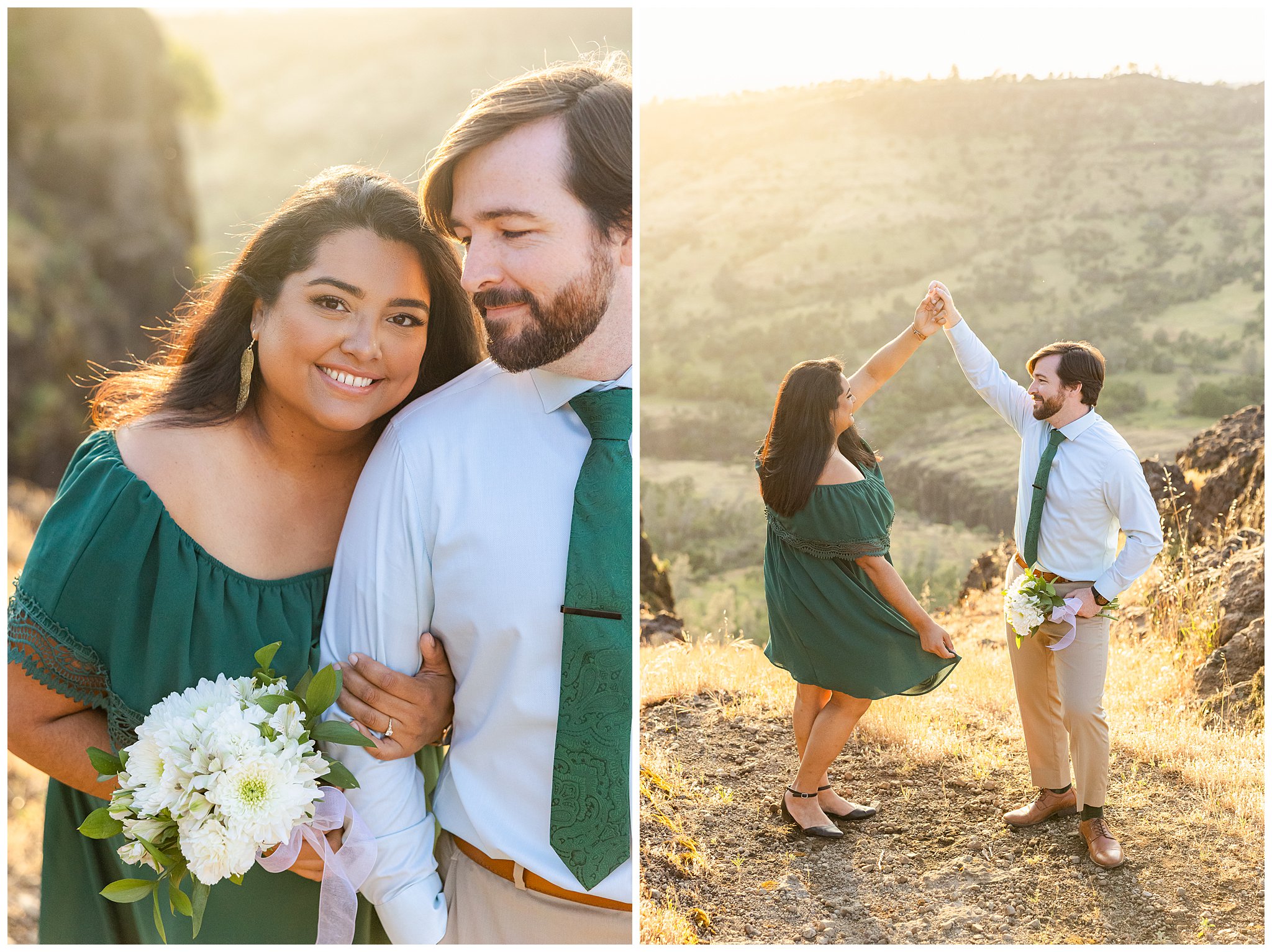 Peregrine Point Disc Golf Course Engagement Session Chico CA Spring May Book Video Control Sunset Canyon,