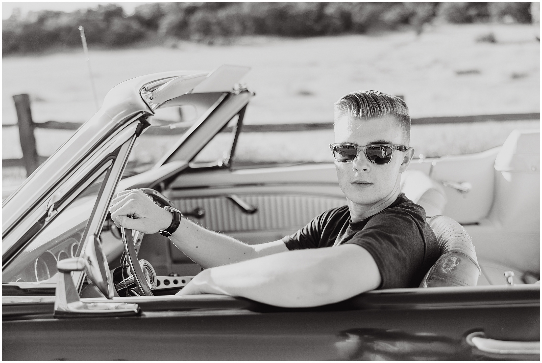 Classic Mustang with Sunglasses | Senior Landon