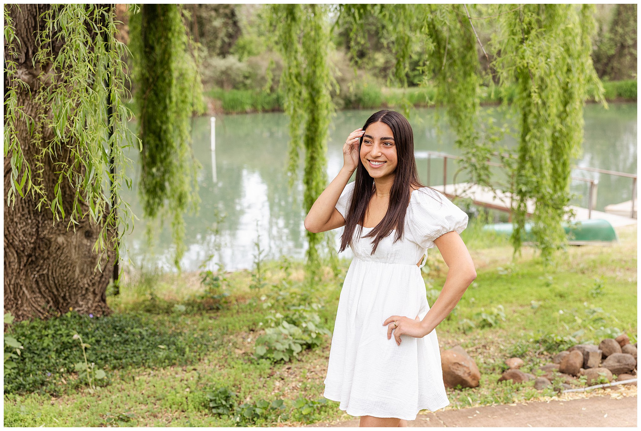 White Ranch Events Senior Girl Portriats Willow Tree Family Spring May Roses Pond,